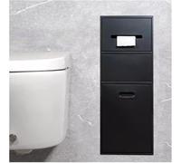 HGOuhK Estante Organizador de Acero Inoxidable for Ducha empotrada, Ideal for baño, Cocina y Sala Estar(Black-b)
