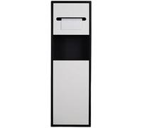 HGOuhK Nicho de baño Acero Inoxidable con portarrollos Empotrado y Bote Basura: Perfecto for Guardar cepillos(Black Frame)