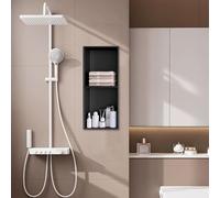 HGOuhK Nicho de Ducha Acero Inoxidable - Organizador baño con Doble Estante Empotrado for Botellas, artículos tocador y(70x28cm)