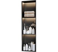 HGOuhK Nicho de Ducha de Acero Inoxidable Gabinete de nicho Pared for baño, Ducha Empotrado con LED, Estante Acero Inoxidable 304(90x28x12.5cm)