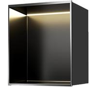 HGOuhK Nicho de Ducha de Acero Inoxidable Nicho de Acero Inoxidable, con LED, Estante Almacenamiento Soporte nicho Empotrado, Montaje for artículos tocador(Nero,32x32x12.5cm)