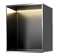 HGOuhK Nicho de Ducha de Acero Inoxidable Nicho de Acero Inoxidable, con LED, Estante Almacenamiento Soporte nicho Empotrado, Montaje for artículos tocador(Grigio,32x32x12.5cm)