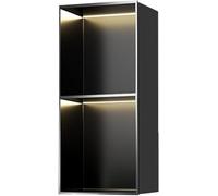 HGOuhK Nicho de Ducha de Acero Inoxidable Nicho de Acero Inoxidable, con LED, Estante Almacenamiento Soporte nicho Empotrado, Montaje for artículos tocador(Nero,70x28x12.5cm)