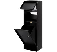 HGOuhK Nicho de Ducha de Acero Inoxidable Nicho de baño Oculto Acero Inoxidable, Papel higiénico Empotrado, Soporte con gabinete Almacenamiento, for escobilla Adecuado(Nero)