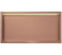 HGOuhK Nicho de Ducha de Acero Inoxidable Nicho Negro de Acero Inoxidable, con LED, no Requiere Azulejos, nicho Empotrado Acabado metálico(Rose Gold,72x32x12.5cm)