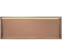 HGOuhK Nicho de Ducha de Acero Inoxidable Nicho Negro de Acero Inoxidable, con LED, no Requiere Azulejos, nicho Empotrado Acabado metálico(Rose Gold,92x32x12.5cm)