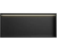 HGOuhK Nicho de Ducha de Acero Inoxidable Nicho Negro de Acero Inoxidable, con LED, no Requiere Azulejos, for Estante Almacenamiento Ducha baño(Nero,92x32x12.5cm)