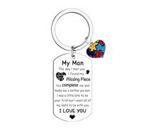Hgreiwgk Llavero con texto en inglés «To My Man», regalo de San Valentín para él, novio, marido, regalos de novia, esposa, I Love You, regalos de Navidad, cumpleaños, aniversario, llavero de recuerdo