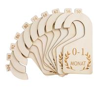 HGRGHH 10 Piezas Separadores Divisores para Armario De Bebe, Divisor de Ropa de Bebé, Madera Separadores de Perchas Doble Cara para Ropa Infantil y Recién Nacidos, 0 a 24 Meses