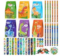 HGRGHH 100 Piezas Dinosaurio Piñata Cumpleaños Infantil Regalo de Fiesta, Dinosaurios Relleno Piñata con Bolsas de Regalo, Pulsera Bofetada, Lápices, Gomas de Borrar y Pegatinas Dinosaurio