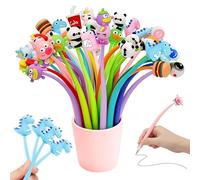 HGRGHH Bolígrafos de Gel Divertidos, 30 Piezas Kawaii Bolígrafo Silicona Animales, Bolígrafos Divertidos Regalos Cumpleaños Niños, Shake Divertido Animales Kawaii Para Niños, Regalos Cumpleaño