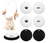 HGRGHH Comedero Gato Ceramica,4 Piezas Cuencos de Cerámica para Gatoes con 2PCS Bases de Silicona Antideslizantes y 1PCS Palo para Alimentar Gatos,Cuenco Plano para Gatos Ancho Perro Gatoes