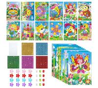 HGRGHH Juego de Manualidades de Mosaicos, 12 Piezas DIY Pegatinas de Mosaico para Niños, Kit de Manualidades para Niños, Regalo Niña 4 5 6 7 8 9 10 Años