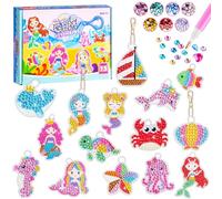 HGRGHH Kit de Pintura de Diamantes, 15PCS Llaveros Pintura Diamantes, Kits de Manualidades de Diamantes, 5D Pintura de Diamantes Llavero, Bricolaje Regalo de Cumpleaños para Niñas de 6-12 Años