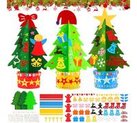 HGRGHH Kit Manualidades Navidad para Niños 3 4 5 6 Años, 3 Piezas Kits de Fieltro de Árboles de Navidad, Manualidades Decorativas Navideñas para Niño, para Navidad y Decoración de Fiestas