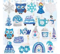 HGRGHH Llaveros Pintura Diamantes, 20Pcs 5D Pintura de Diamantes Llavero de Navidad, DIY Diamante Pintura Llaveros, Diamond Painting Llaveros, Kits de Manualidades para Niños y Regalo Cumpleaños