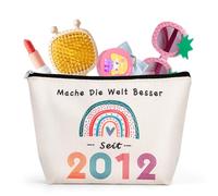 HGRGHH Neceser Maquillaje Mujer, Neceser Personalizado Mujer Lino, Resistente Al Agua Bolsa Maquillaje para Regalo Mujer 13 Años, Neceser Viaje Portátil, Adecuado como Regalo de Sobrina, Hija (2012)