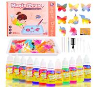 HGRGHH Pintura de Mármol de Agua,12 Colores Kit Manualidades Niños 5 6 7 8 9 10 Años, Pinturas para Niños DIY Juguetes niña 6 a 12 Años, Regalos Creativos Niña y Niños 6 7 8 9 10 11 12 Años