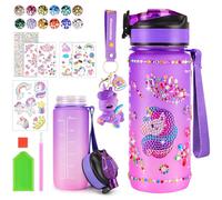 HGRGHH Regalo Niña 4 5 6 7 8 9 10 Años, Pintura con Diamantes Botella Agua Niños de Unicornio, Kit Manualidades de Botellas de Agua para Niños Niña 5 a 12 Años (Unicornio B)