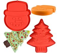 HGSHUO Moldes de Silicona Árbol de Navidad Molde Navidad Molde de Pastel Arbol Navidad Molde de Chocolate Papá Noel Moldes para Tartas Moldes de Repostería 2 Piezas