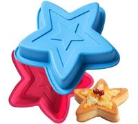 HGSHUO Moldes de Silicona Estrellas Molde de Pastel 3D Molde para Hornear Molde de Silicona Moldes para Tartas Moldes de Repostería Mousse Jabón Chocolate Ramadan Navidad