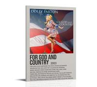 HGTERRGTJ Póster de pared con texto en inglés "For God And Country" de Dolly Parton (30 x 45 cm), estilo marco