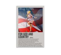 HGTERRGTJ Póster de pared con texto en inglés "For God And Country" de Dolly Parton (60 x 90 cm), estilo sin marco