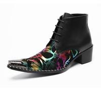 HGTREDPK Botas, Botines, Botas Transpirables, Botas Casuales de Punta Hechas a Mano para Fiesta, Club Nocturno, Baile, Banquete, BodaMulti-Colored,EU44