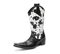 HGTREDPK Laarzen, Mid-kuitlaarzen, Comfortabele laarzen, Gespleten Casual laarzen voor feest, nachtclub, Dans, banketBlack,EU47