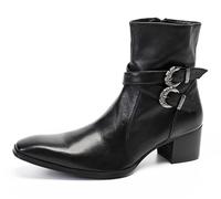 HGTREDPK Laarzen, Retro Korte Laarzen, Flexibel Comfort Puntige Laarzen, Casual Laarzen voor Feest, Dans, Banket en ZakenBlack,EU43