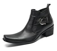 HGTREDPK Laarzen, Retro Korte Laarzen, Flexibele Comfortabele Laarzen, Casual Laarzen voor Feest, Dans, Banket en ZakenBlack,EU47