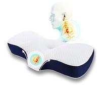 HGTRH Almohada Cervical Viscoelastica Tempur, Almohada Antironquidos para La Cama Diseño Ergonómico Antiácaros Antialérgica Y Transpirable Extraíble Y Lavable Fundas Almohada