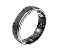 HGTRH Anillo Conectado, Anillo Inteligente con Rotación de 360° Frecuencia Cardíaca Oxígeno En Sangre Presión Arterial Control Remoto Monitor de Sueño Black 12#