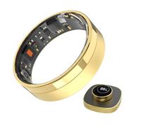 HGTRH Anillo Inteligente, Anillo Inteligente Hombre Smart Ring Men Anillos Inteligentes Anillo de Actividad Gold 10#