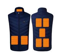 HGTRH Chaleco Calefactable para Hombre y Mujer, Chaleco Térmico con 3 Niveles de Calor y Control Un Botón Chaleco Eléctrico Lavable Calefacción Fibra Carbono para Exterior 8 Zone Blue M