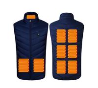 HGTRH Chaleco Calefactable para Hombre y Mujer, Chaleco Térmico con 3 Niveles de Calor y Control Un Botón Chaleco Eléctrico Lavable Calefacción Fibra Carbono para Exterior 9 Zone Blue 3XL