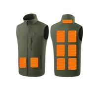 HGTRH Chaleco Térmico para Hombre y Mujer, Chaleco Eléctrico Calefactable con 3 Ajustes Temperatura Calentamiento Rápido 10s 5V Seguro Lavable Impermeable al Viento Army Green XL