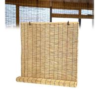HGTRH Cortina Bambu Exterior Terraza, Retro Persianas Exterior Estores De Bambú con Elevador Anti-UV Cortina Enrollable Ventana Estor Enrollable Bambu para Patio Jardín Natural Black Line 85x190cm