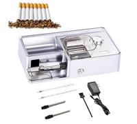 HGTRH Macchinetta per Sigarette Elettrica, Máquina de Entubado de Tabaco Entubadora Eléctrica 8.0mm; 6.5mm; 5.5mm Auto-Sensing Conteo Inteligente Silver White