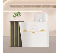 HGTRH Mostrador PequeñO De RecepcióN Estetica, Mostrador Tienda Madera, Gabinete De Cajero, Mostrador De Cajero Ideal para Recepciones, Oficinas, PeluqueríAs, Tiendas Grey 120cm