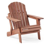 HGTRH Silla Adirondack Plegable De Madera De Gran TamañO con Respaldo y Asiento Premontados, Silla De SalóN para Patio Al Aire Libre, JardíN, CéSped, Patio, Chimenea, Piscina, Playa Brown