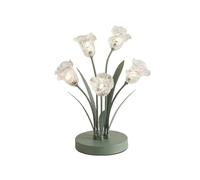 HGTYDV2 Lámpara de Mesa de Flores de Vidrio Vintage 5 Lámpara de Noche de tulipán Modos de 3 Colores Lead Lectura Noche de Noche Lámpara de Escritorio Verde Claro para la Sala de Estar
