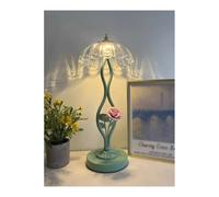 HGTYDV2 Lámpara de Mesa de Flores Decoración Retro Lámpara de Noche Vintage Noche de Flores Luces de Escritorio de Flores de Rosa Linda lámpara de Noche para la Sala de Estar Leyendo