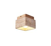HGTYDV2 Lámpara de Techo de travertino Amarillo Natural al Estilo japonés WABI-Sabi Semi Flush Techo de Techo Luce Vintage Led Stone Lámpara de Piedra para Hotel