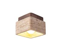 HGTYDV2 Lámpara de Techo de travertino Amarillo Natural al Estilo japonés WABI-Sabi Semi Flush Techo de Techo Luce Vintage Led Stone Lámpara de Piedra para Hotel