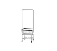 HGTYDV2 Perchero de Metal con Ruedas, Carrito de lavandería de Alambre con Cesta de Almacenamiento, Perchero Independiente con Carrito, Perchero Resistente para Tienda de Ropa