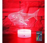 Hguangs Ideas de regalo lámpara de mesita de noche 16 colores mesa de escritorio luz de noche para niños niño niña fiesta suministros cumpleaños día de San Valentín niños amante, Shark03.