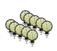 Hguvsjd Faro Delantero Barra De Luces LED De Trabajo Para Coche, 16 SMD, Cuadrada Y Redonda, 12 V, Para Vehículos 4x4, SUV, ATV Faros Principales(10 * 42W round)