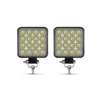 Hguvsjd Faro Delantero Barra De Luces LED De Trabajo Para Coche, 16 SMD, Cuadrada Y Redonda, 12 V, Para Vehículos 4x4, SUV, ATV Faros Principales(2 * 48W squared)