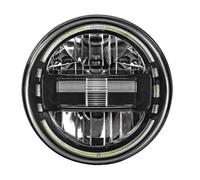 Hguvsjd Faro Principal Montaj Para Jeep Para Wrangler Faros Delanteros LED Redondos 7 Pulgadas Circulación Diurna Alta/baja Anillo Halo 90 W Ojo Ángel Ámbar Faros Delanteros(Black a)